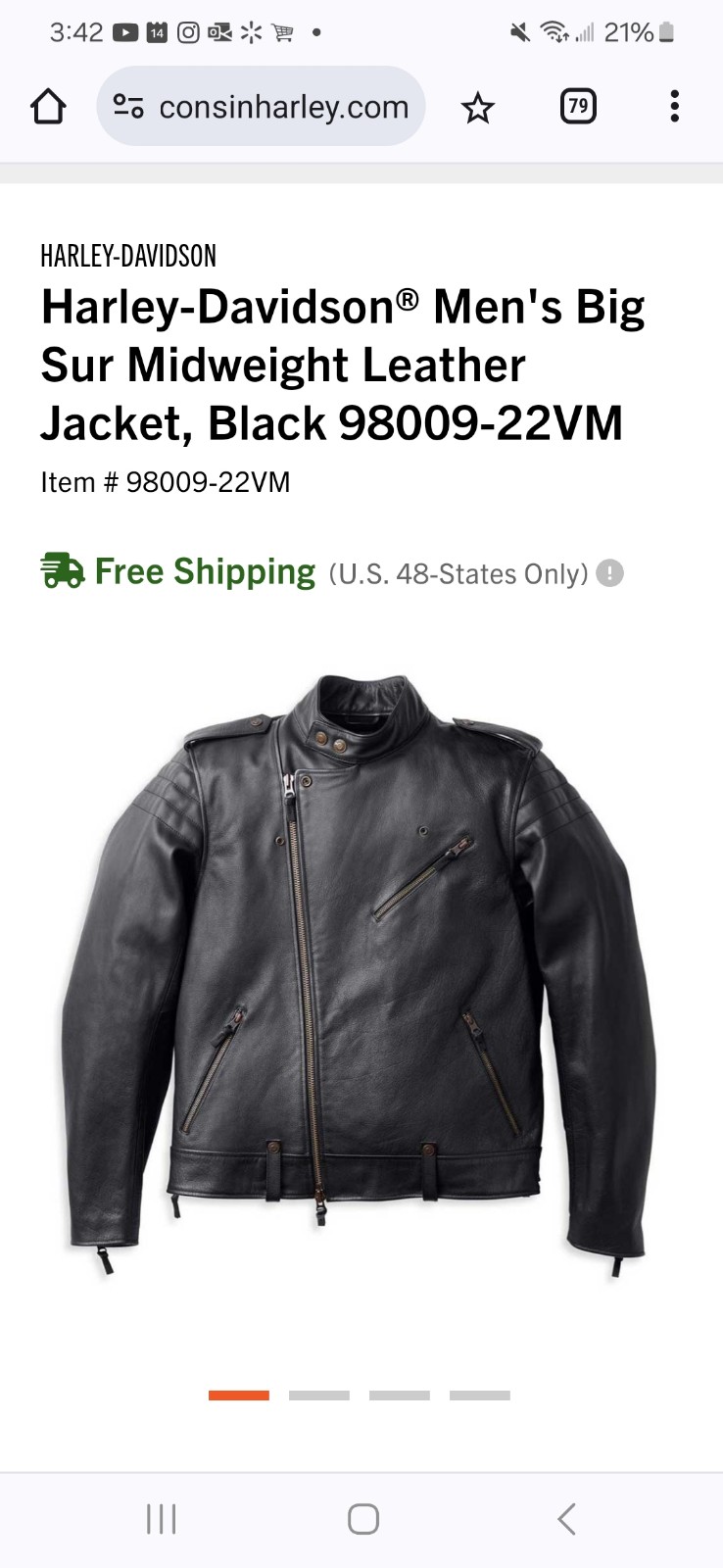 Harley Davidson Big Sur Jacket XL NWT