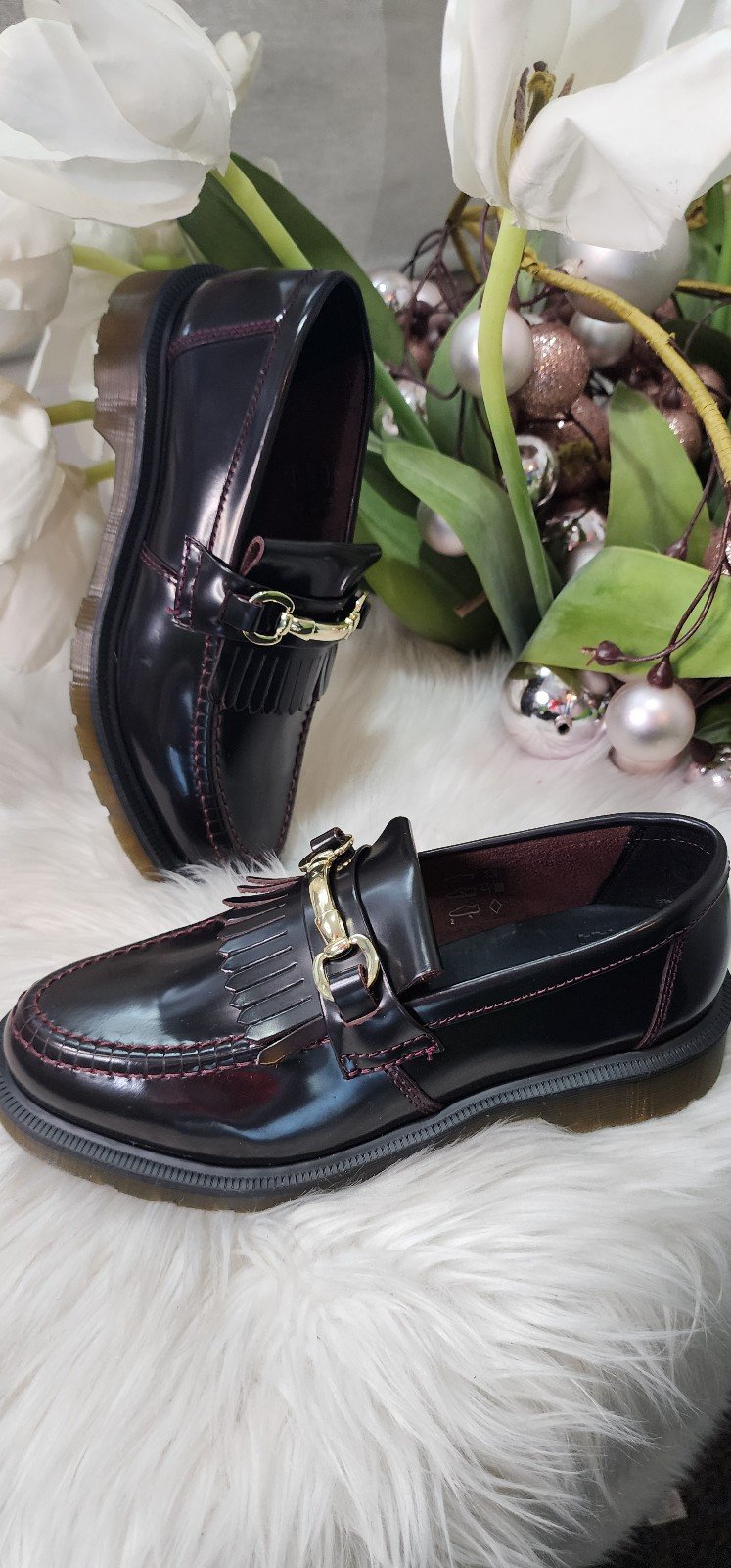 Dr Martens Adrian snaffle kiltie burgundy Women loafers size6