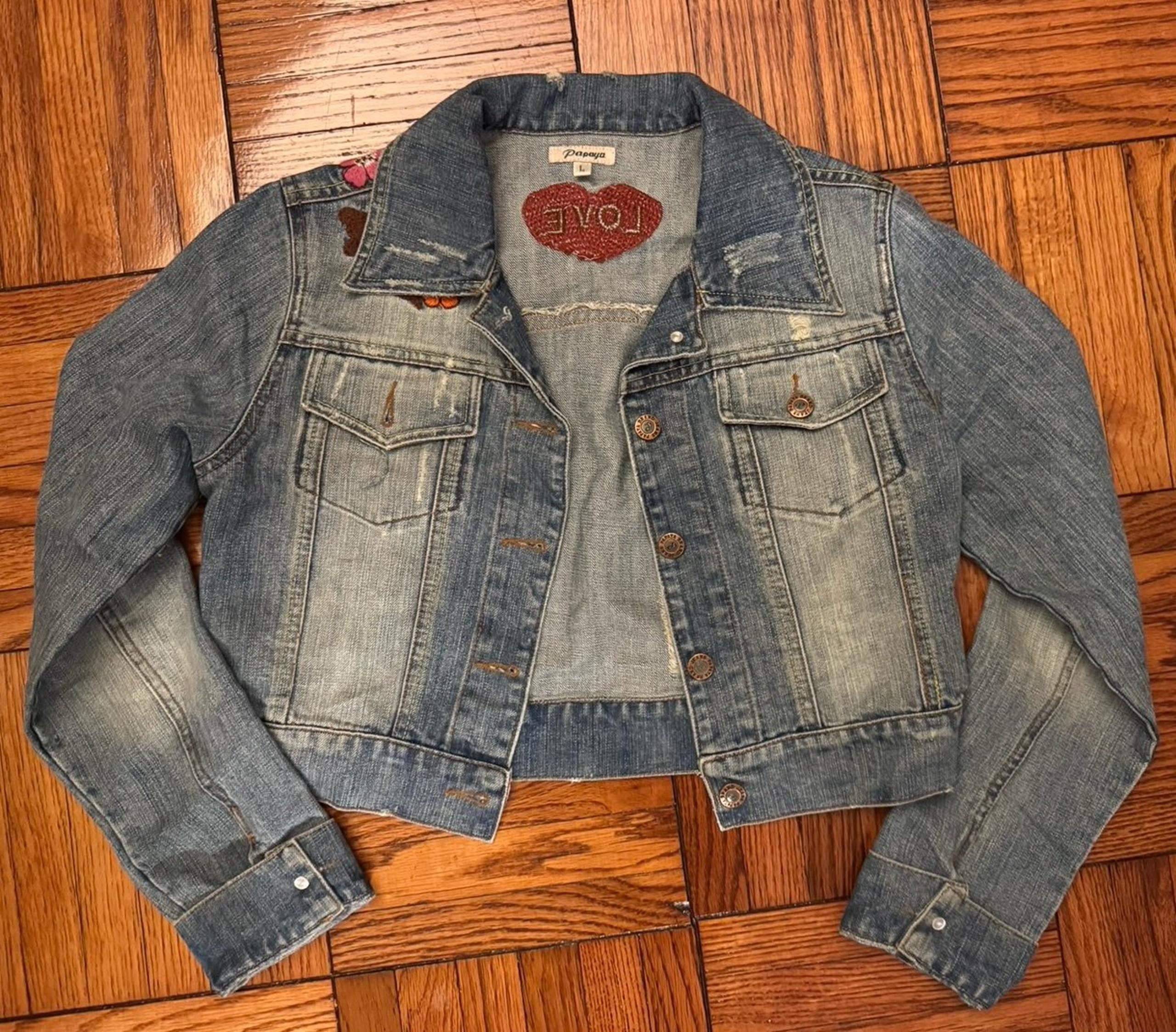 Y2K Boho Cropped Denim Jacket