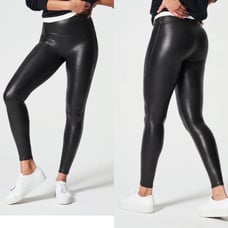 Spanx size XLarge black faux leather leggings