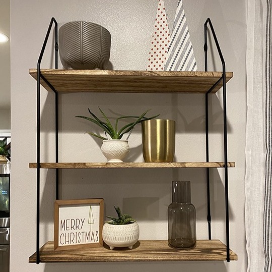 3 Tier Floating Shelves for Bedroom Wall Decor, Small Bookshelf for Living Room.