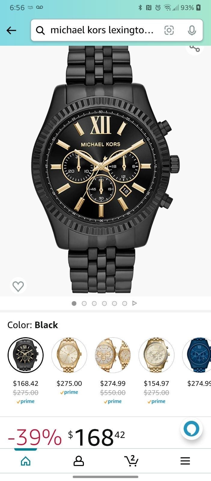 Michael Kors Black-Tone Oversized Lexington Metal Watch