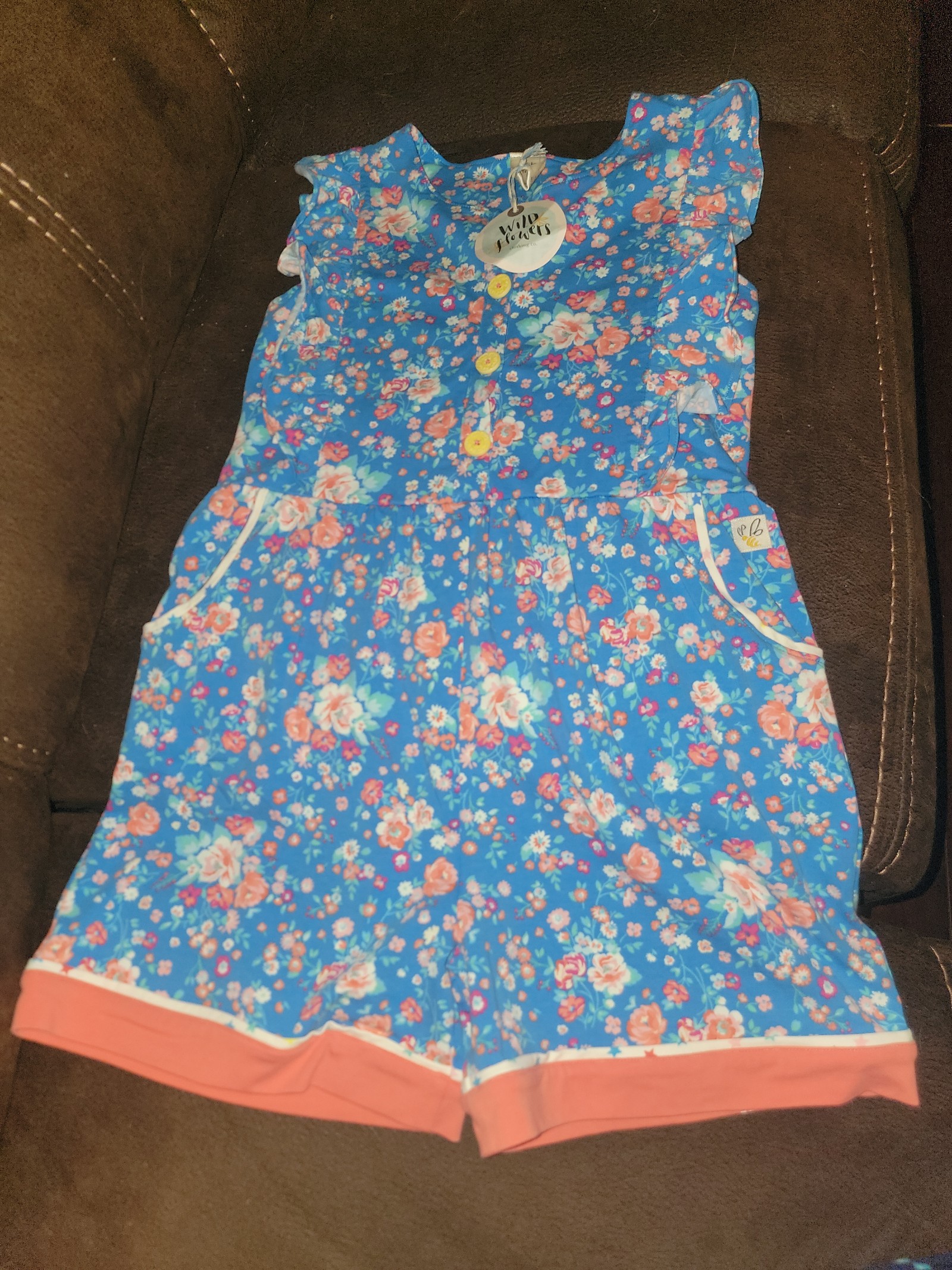 Wild flowers spring floral romper one piece size 10 nwt