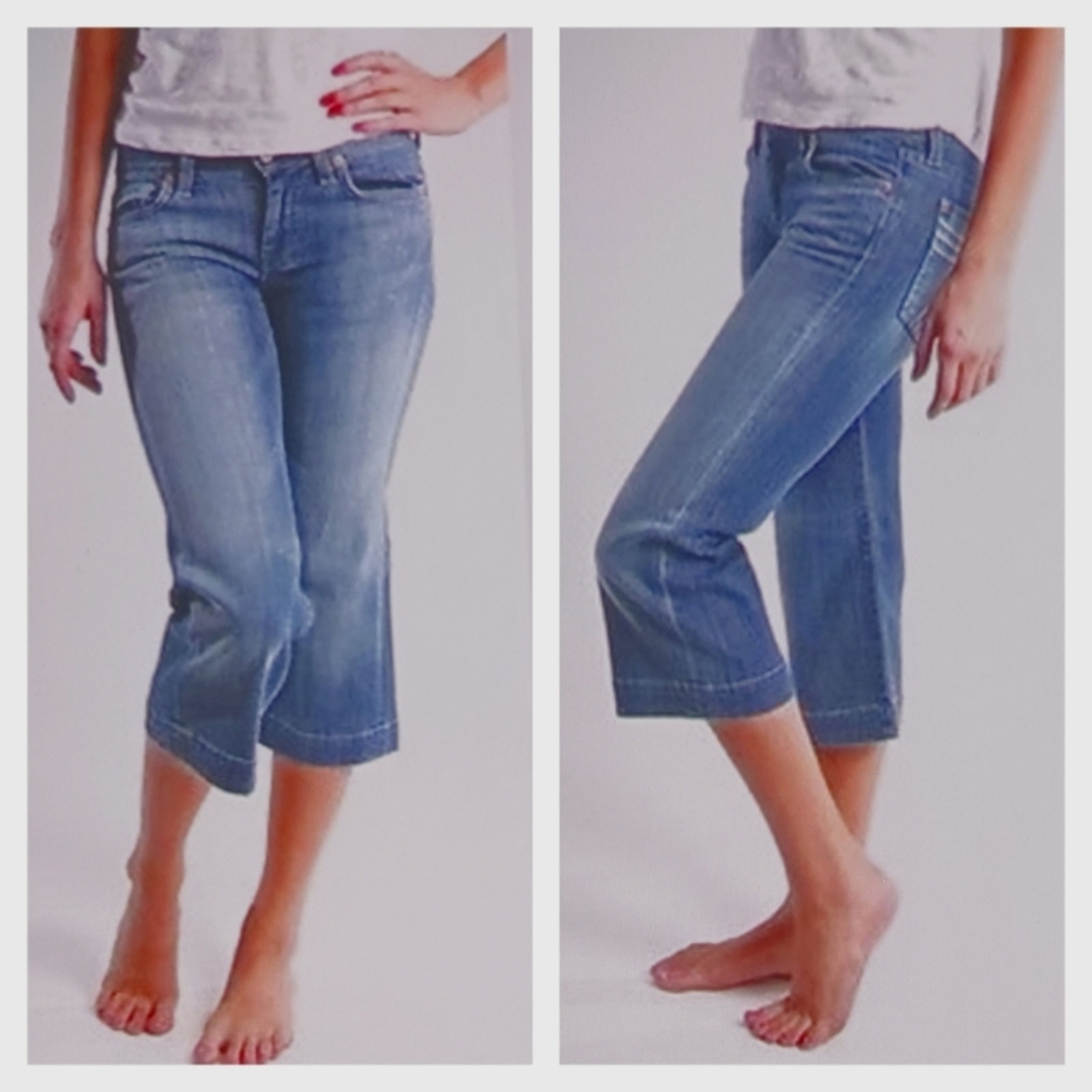 7 For All Mankind Dojo Cropped Vintage GUC Size 34 J1581