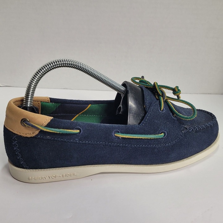 Sperry Top-Sider Authentic Original 2-Eye Boat Shoes Navy Leather Size 9M Womens