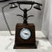 Vintage Metal Phone Wooden Clock Large Working 21”