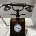Vintage Metal Phone Wooden Clock Large Working 21”