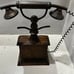 Vintage Metal Phone Wooden Clock Large Working 21”