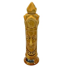 Vintage 1960's Old Crow Yellow King Chess Piece Empty Decanter MCM