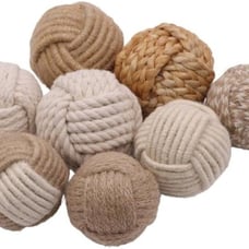 Jute Rope Balls Natual Color Nautical Decorations Set of 8