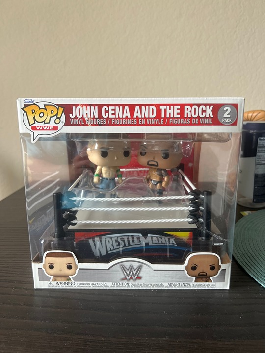 2-Pack John Cena The Rock in Ring Funko Pop WWE Wrestling Wrestlemania Dwayne