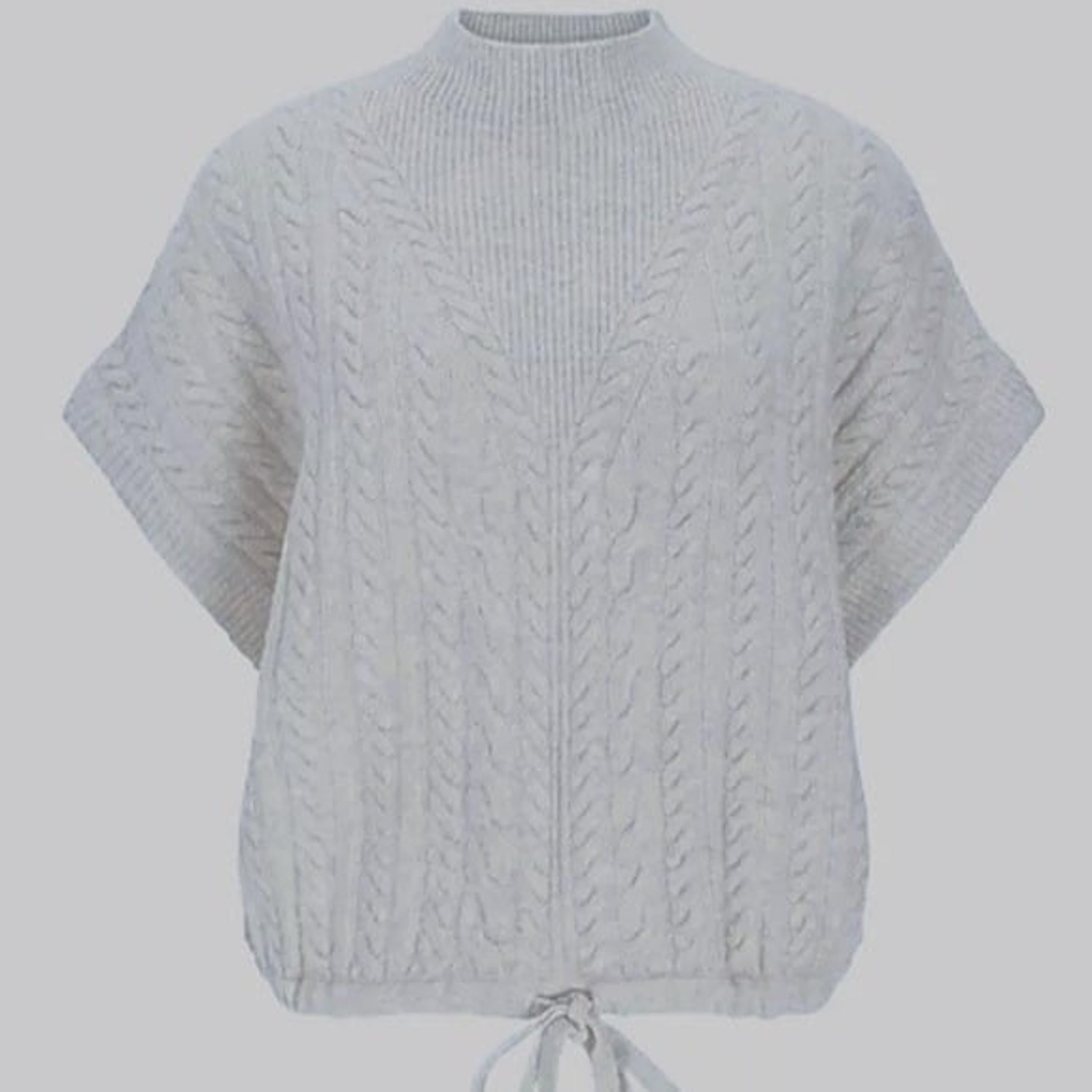 New Express Women's Drawstring Short Sleeve Cable Knit Relaxed Sweater Size M