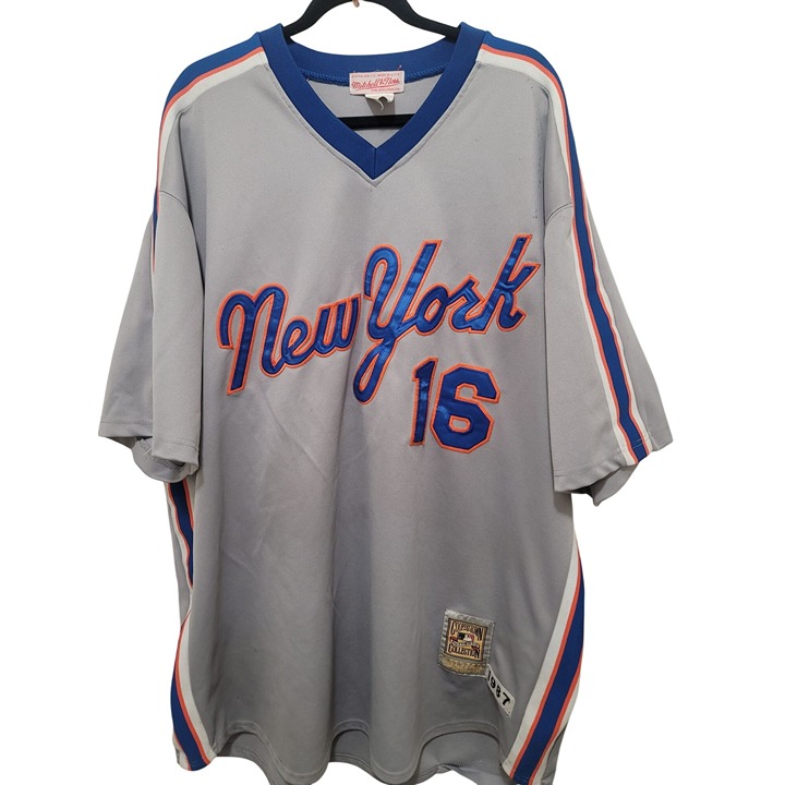 Vintage Mitchell & Ness Cooperstown Collection New York Mets 1987 #16 Gray Jerse