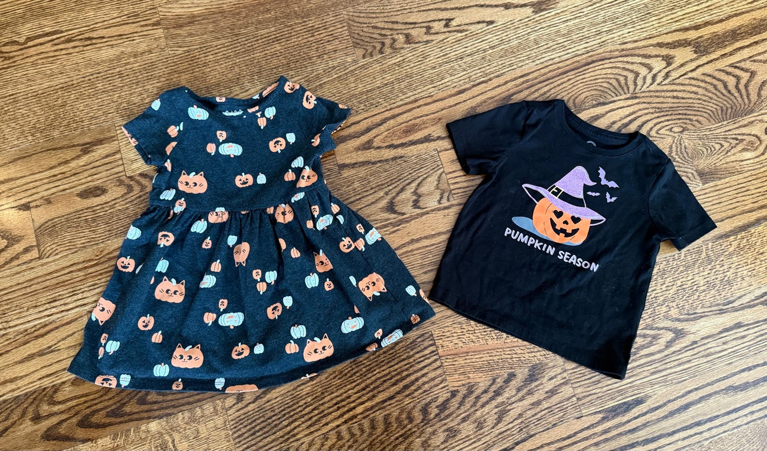 Toddler Girls Halloween Shirt and Dress Bundle Size 2T