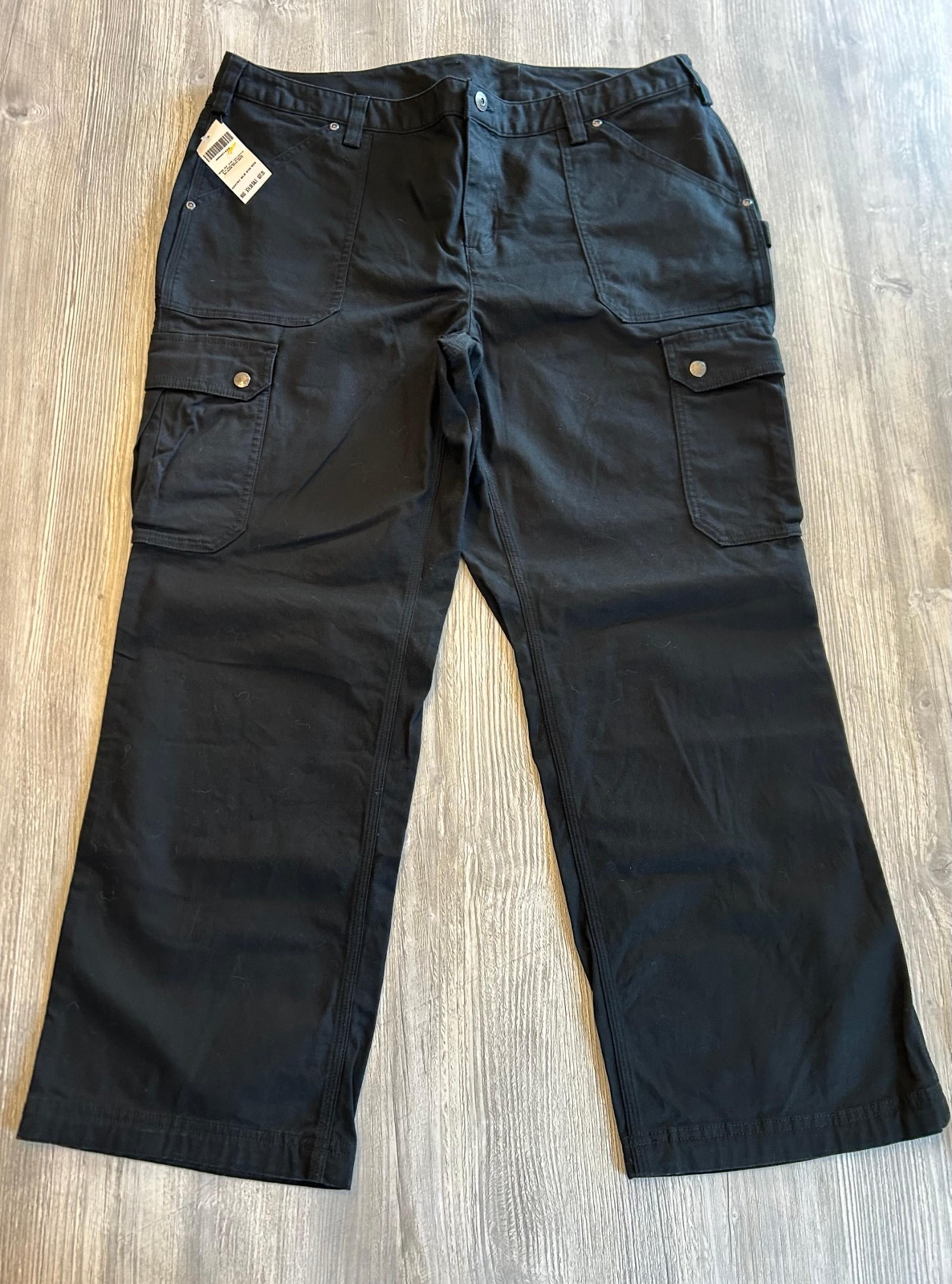Duluth Trading DuluthFlex Fire Hose Relaxed Cargo Pants Black Womens 18 x 29 NWT