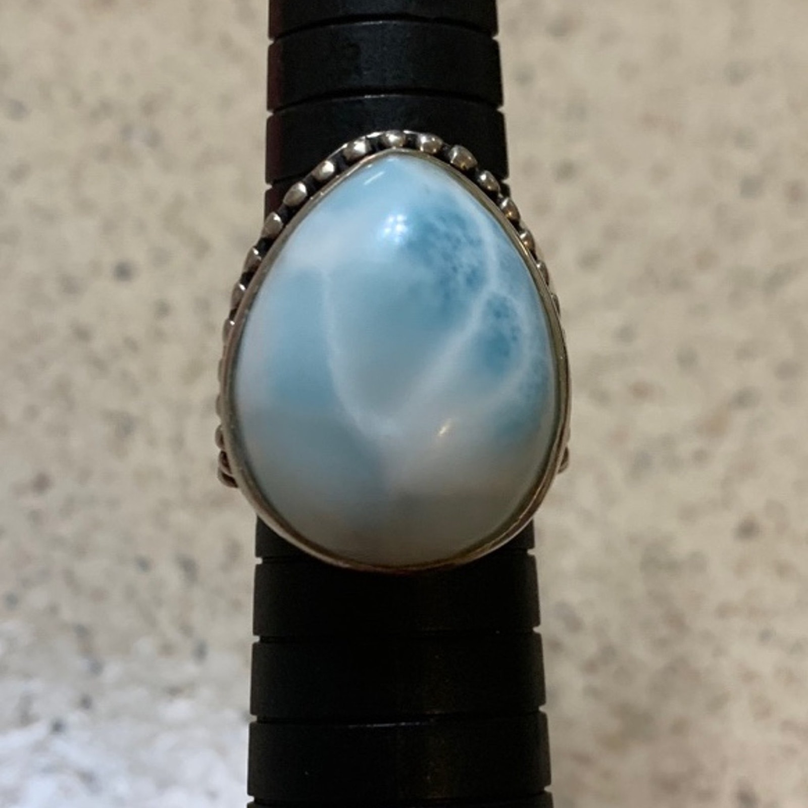 Sajen Sterling Silver and Larimar Ring