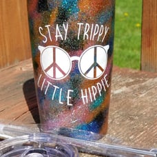 Stay Trippy Little Hippie tumbler