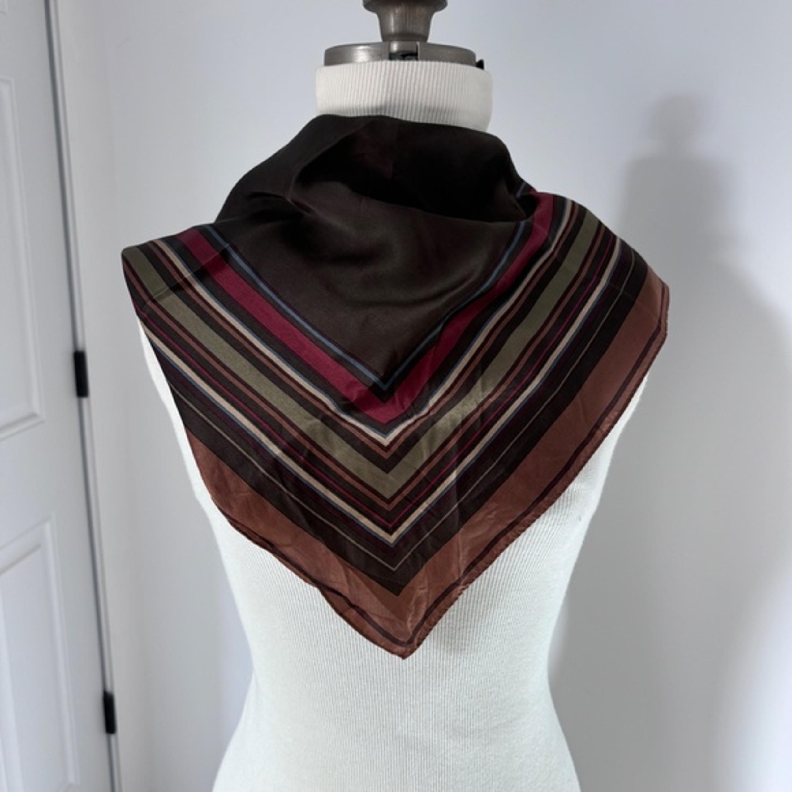 Lauren Ralph Lauren brown stripe silk scarf