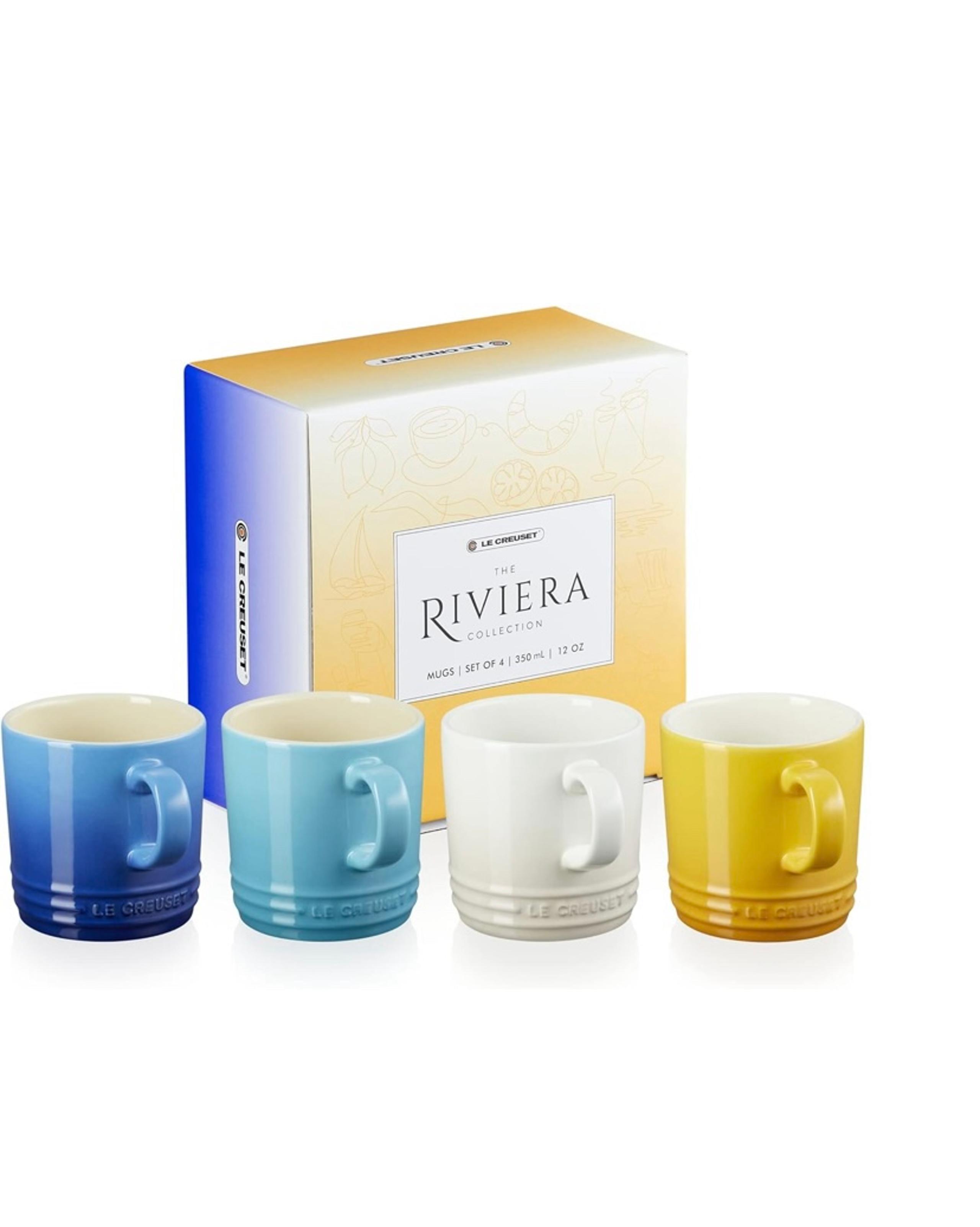 Le Creuset ❤️set of 4 Riviera Collection 12 OZ/350 Mugs Brand new in box