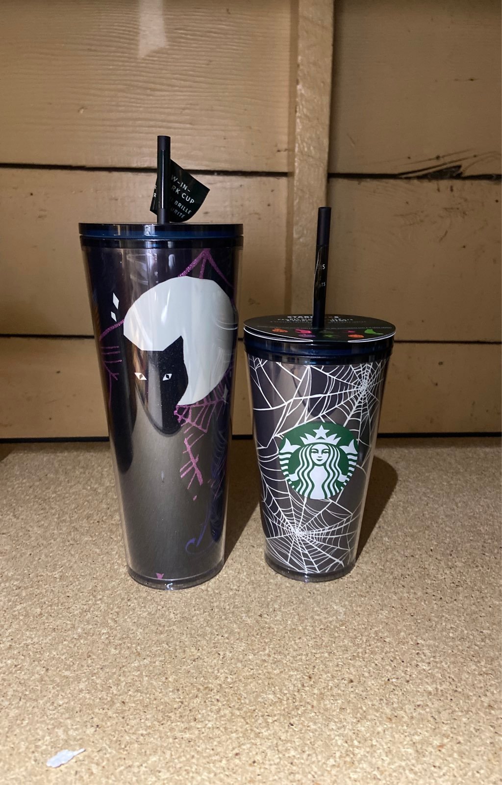 Starbucks halloween 2021 venti cat and GITD spiderweb grande nwt