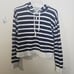 J.Crew Vintage cotton terry cropped hoodie in stripe AU079 Size Small