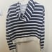J.Crew Vintage cotton terry cropped hoodie in stripe AU079 Size Small