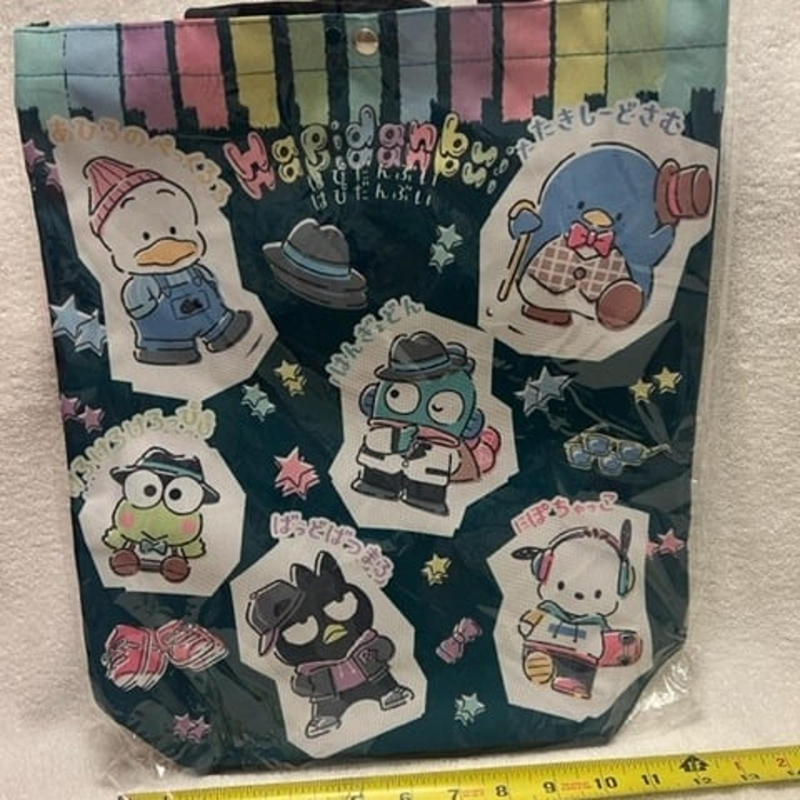 Sanrio Japan Hapidanbui Button Top 15" x 13" x 4" Tote Bag - New with Tag