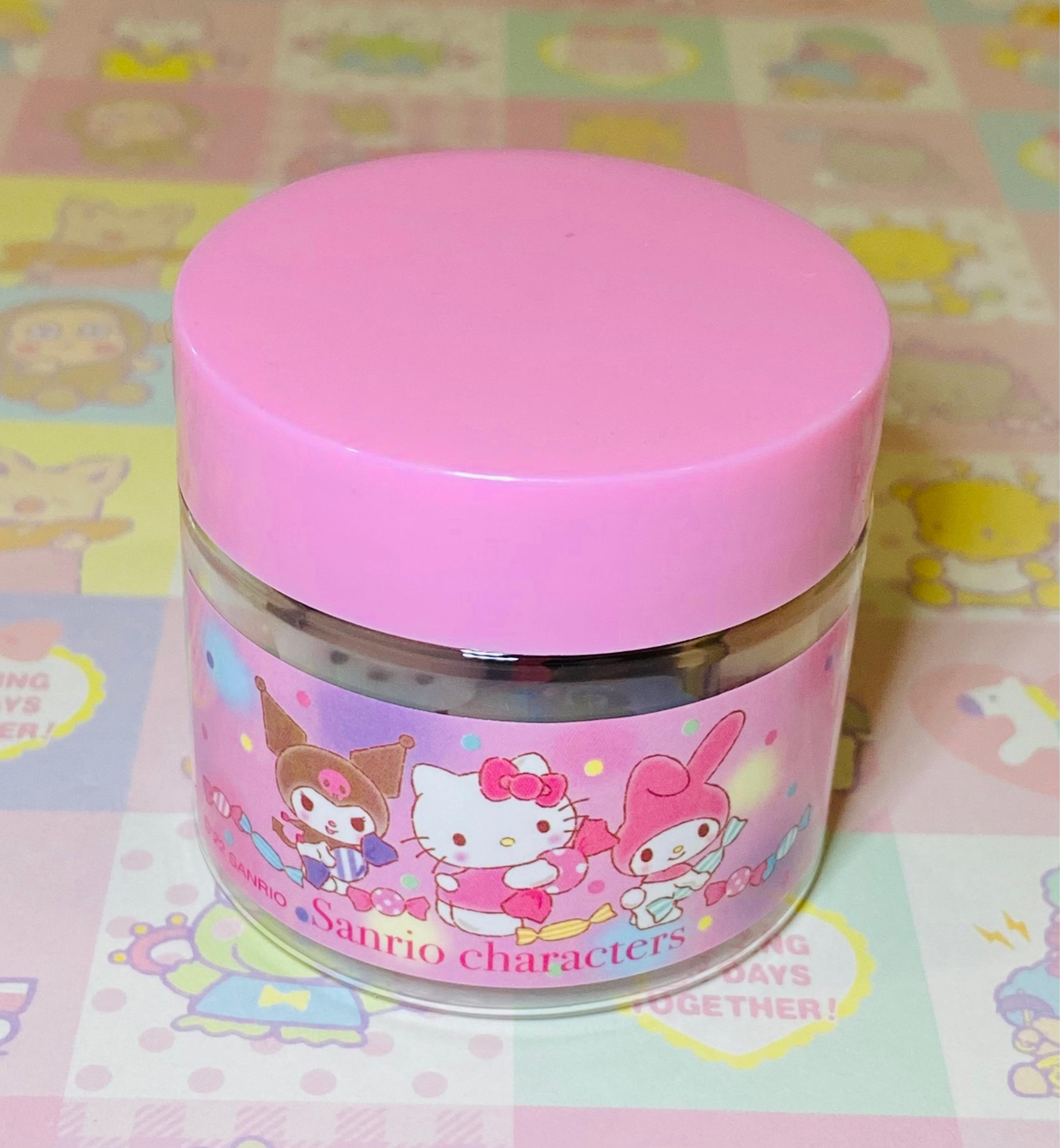 New✨Sanrio Mini Character Erasers w/ Mini Sanrio Character Container!