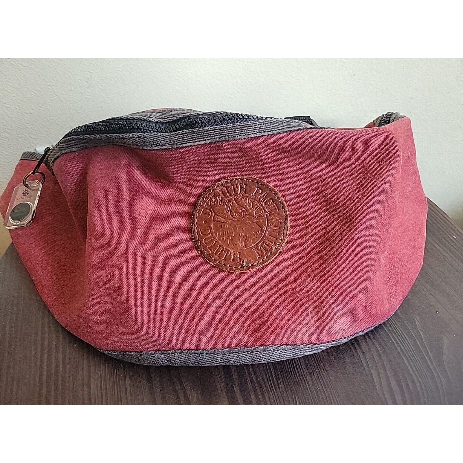 Duluth Red/Brown Canvas Fanny Pack Adjustable Strap-Minnesota Made In USA Large