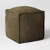 Threshold Costa Cotton Velvet Pouf w/ Removable Fill Olive Green New SOLD OUT