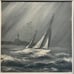 Sea Sailboat Lighthouse Original Oil Painting By Gene Arnett Seascape Framed VTG