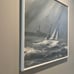 Sea Sailboat Lighthouse Original Oil Painting By Gene Arnett Seascape Framed VTG