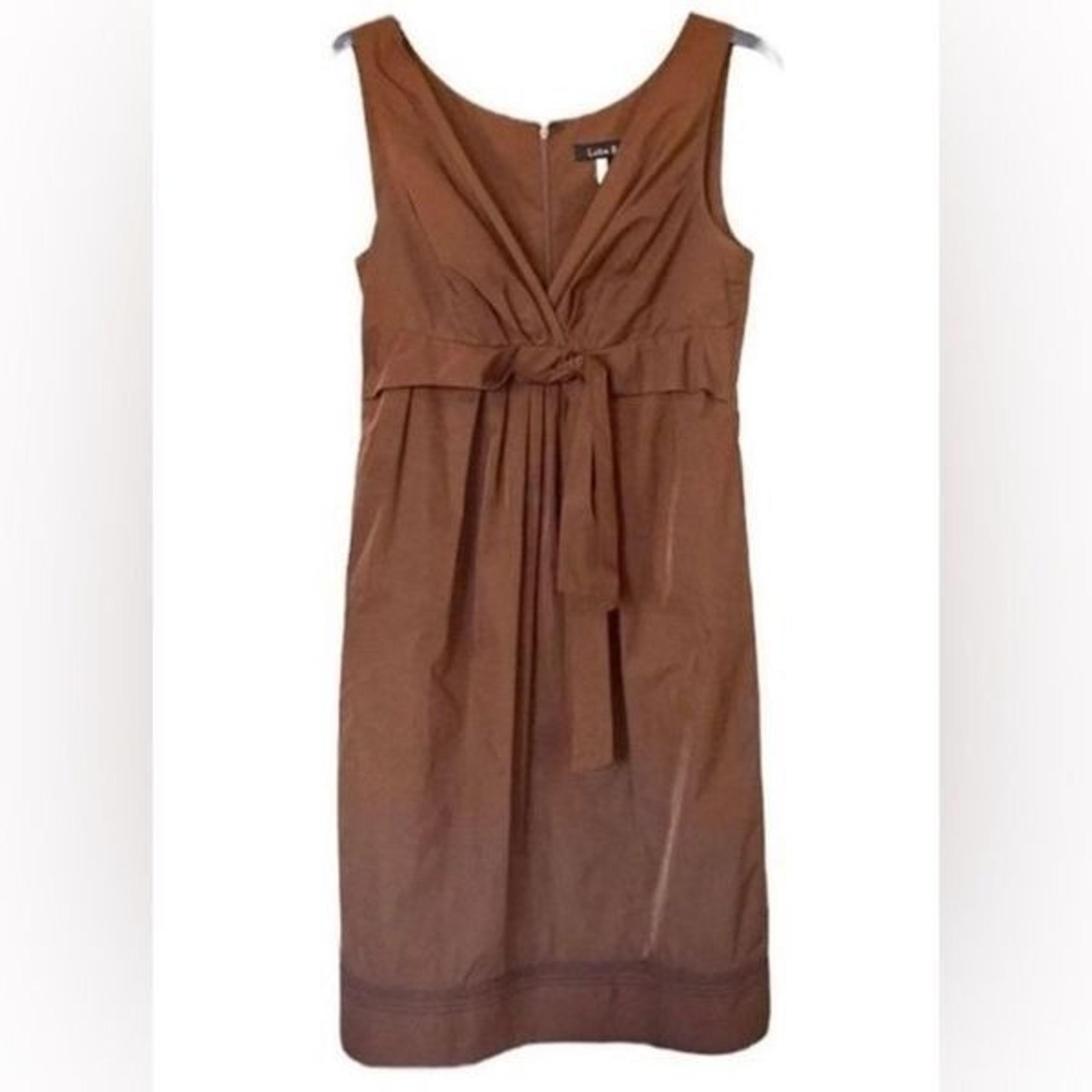 Lida Baday Brown sleeveless Sheath Dress Sz 8