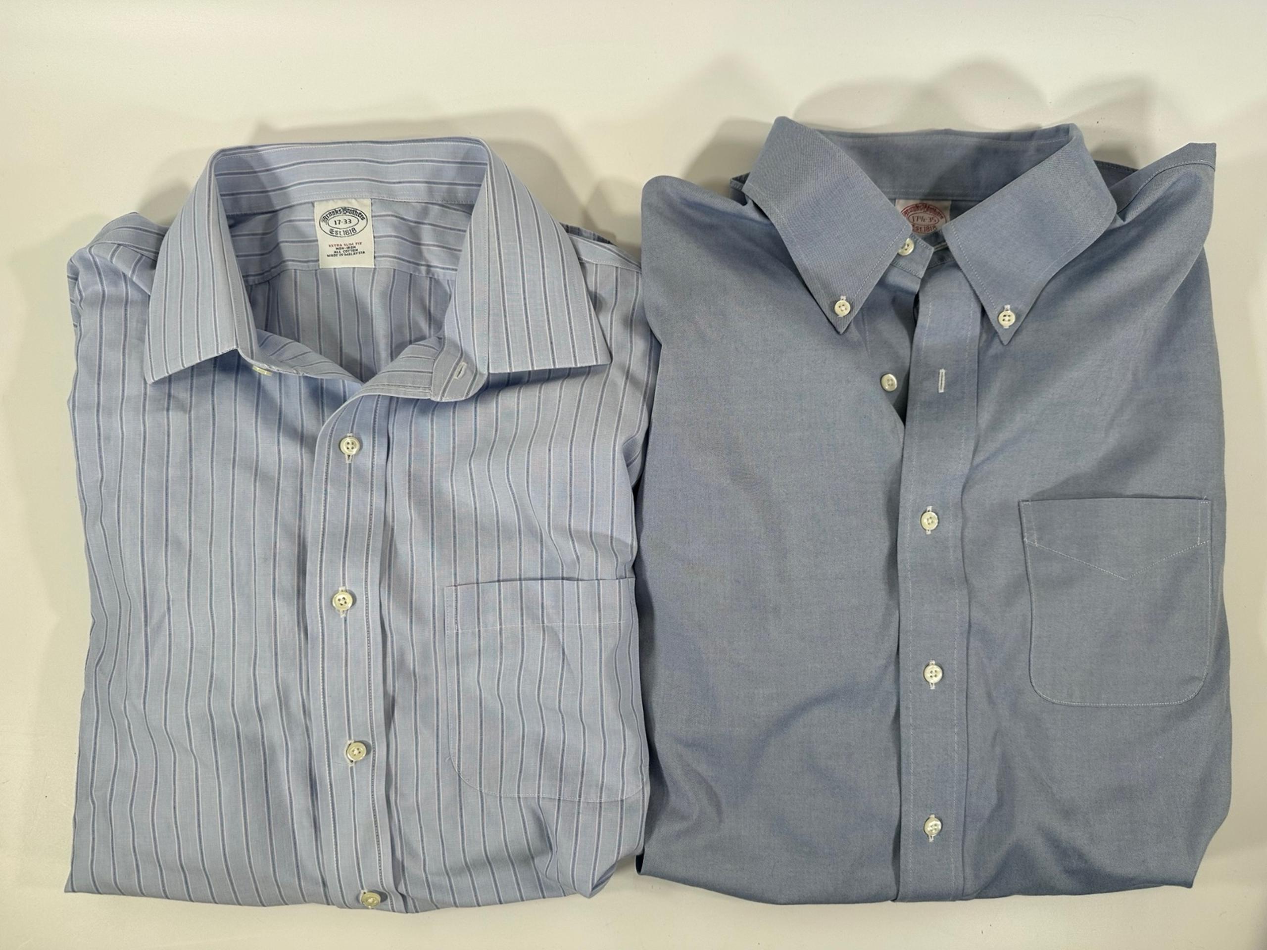 Men’s Button Down Long Sleeve Dress Shirts Size XL Set Of 2 Brooks Brothers Blue