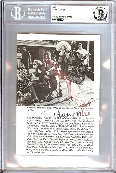 Sidney Poitier Signed Autograph Cut Signature A Patch of Blue BAS Encased 8524