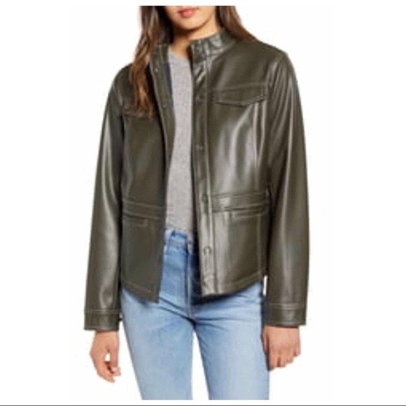 Sam Edelman Vegan Leather Jacket Loden