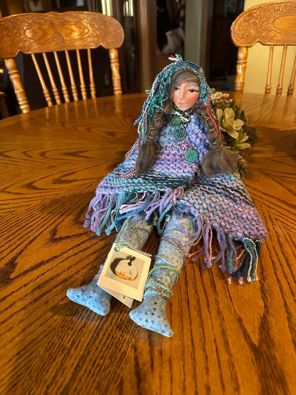 Signed Vintage Gretchen Lima doll wise woman