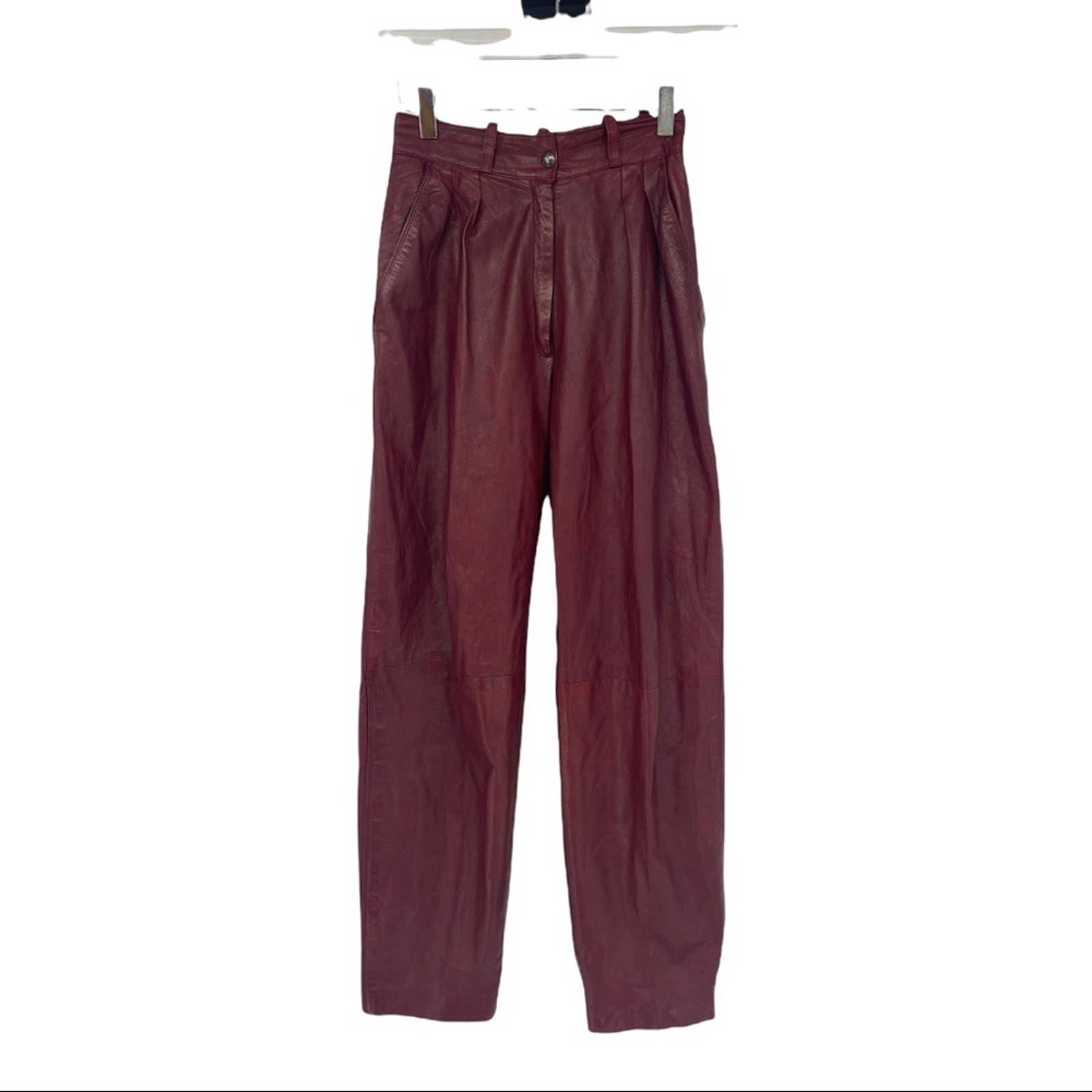 Regmapary Paris vintage pleather pleated high waisted pants made in France