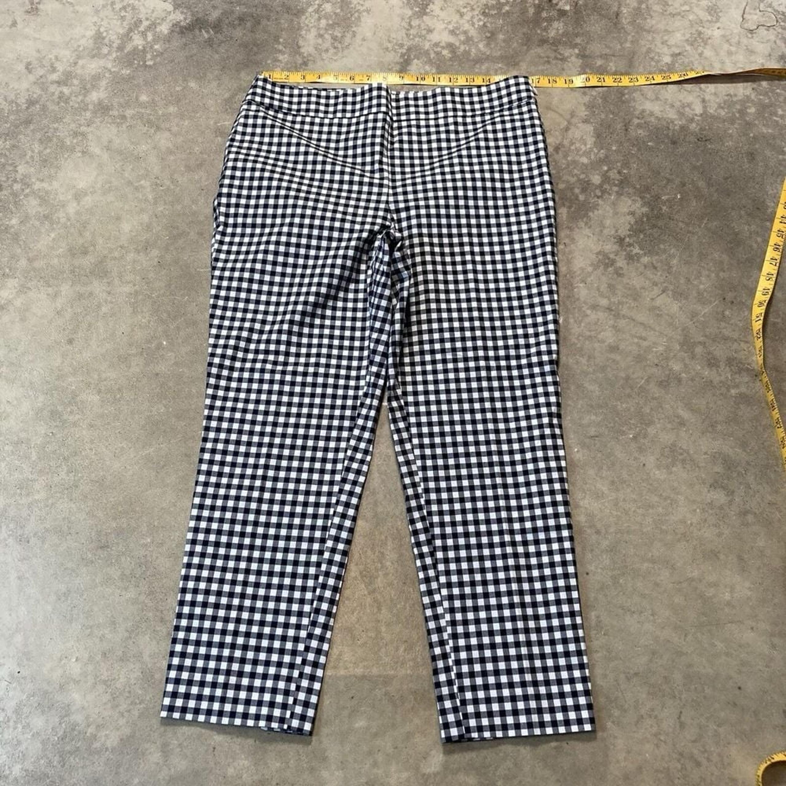 Talbots Pants Womens 12P Chatham Ankle Slim Leg Checker Office Casual