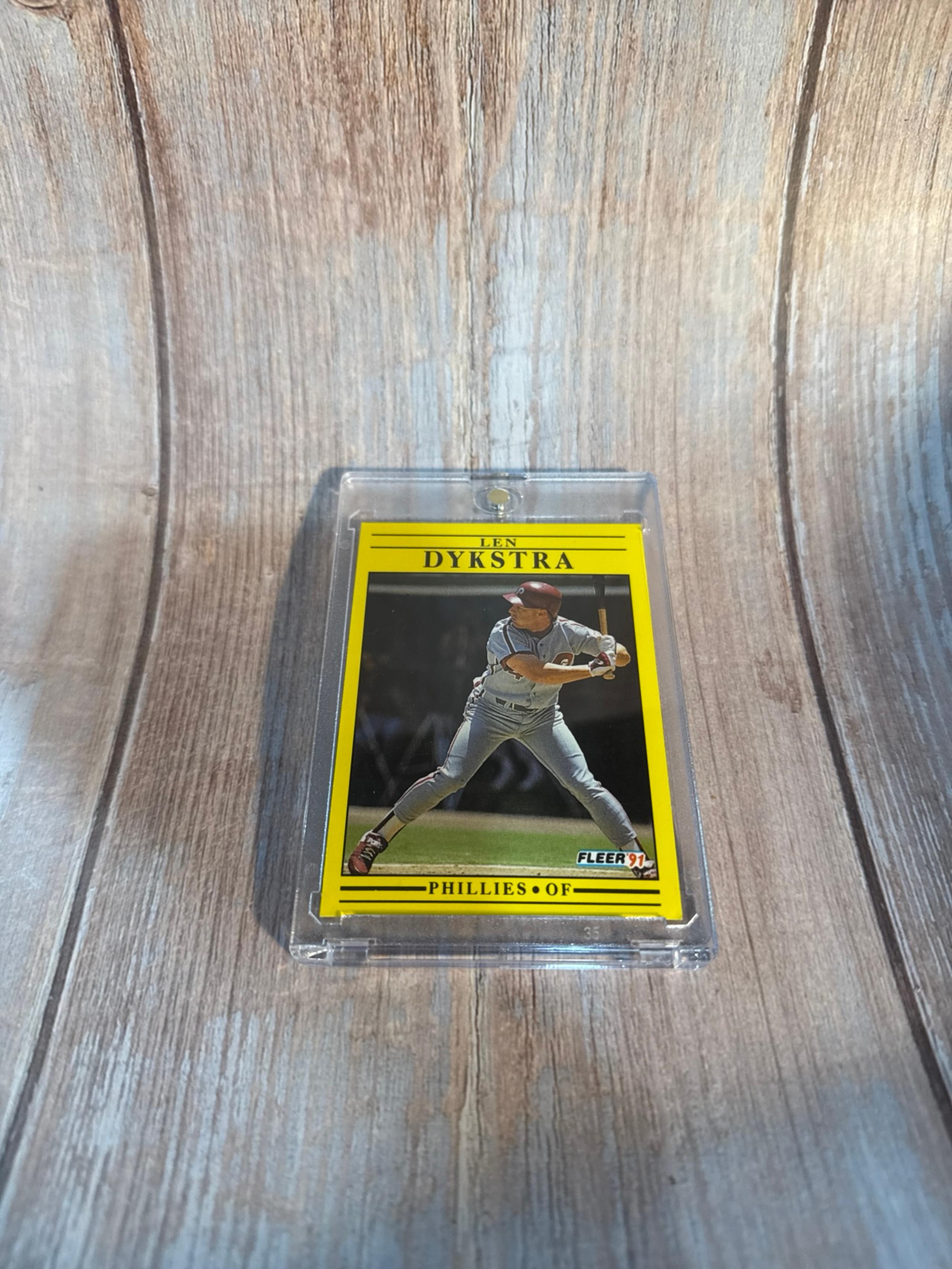 Vintage 1991 Fleer Len Dykstra #395 Baseball Trading. Card Item #ME6188