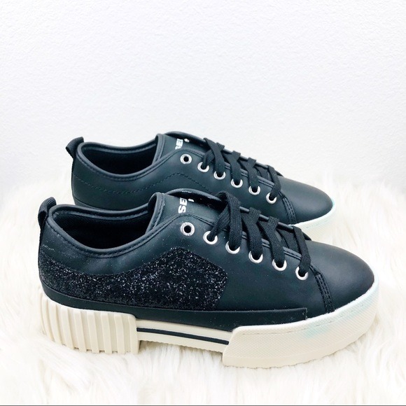 Women’s Diesel S-Merley Black Platform Shoes 6.5