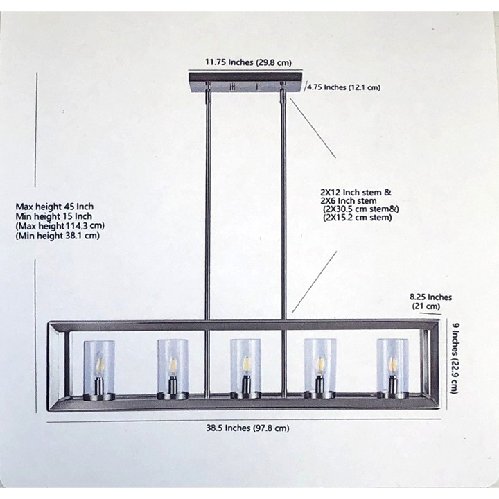 Anna Linear Metal/Glass LED Pendant, Oil Rubbed Bronze