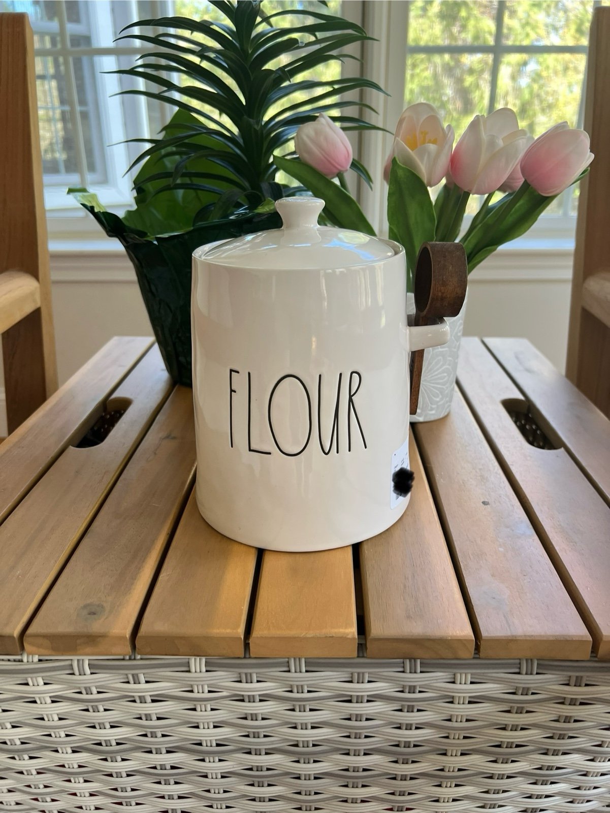 Rae Dunn Flour Canister with Wooden Scoop
