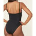 NWT Andie Women's The Amor Deep V One Piece Smooth Swimsuit Black Size S