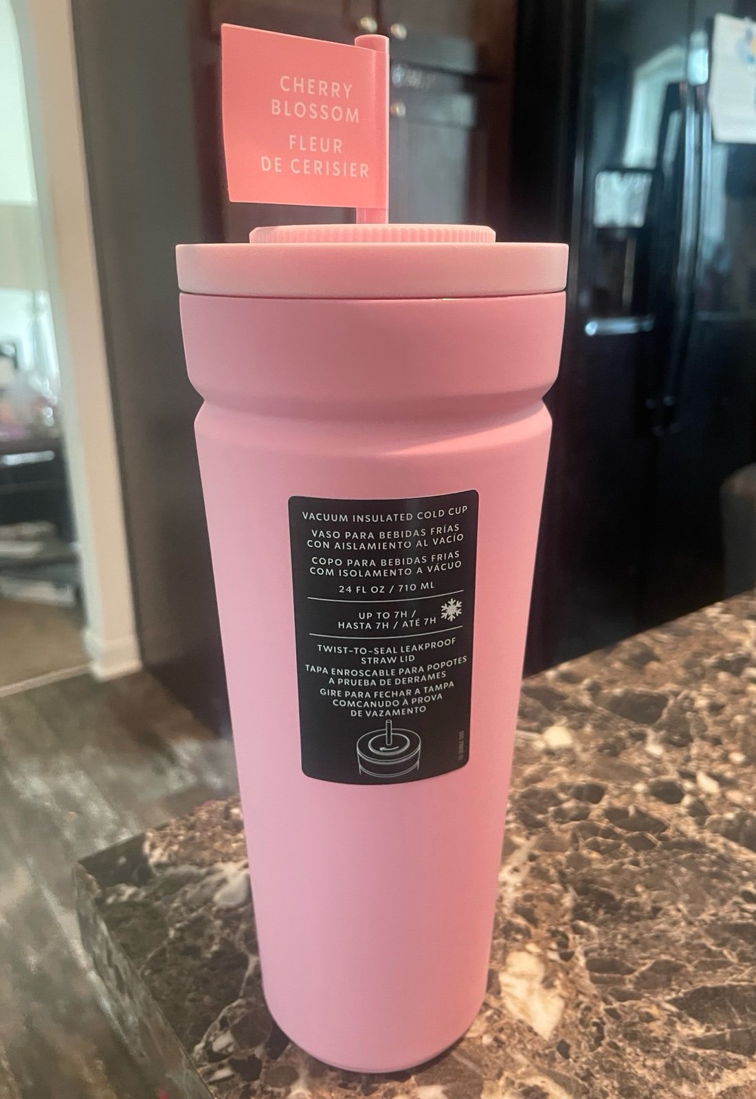 Starbucks 2025 Spring Pink Twist-to-Seal Cherry Blossom Cold Cup