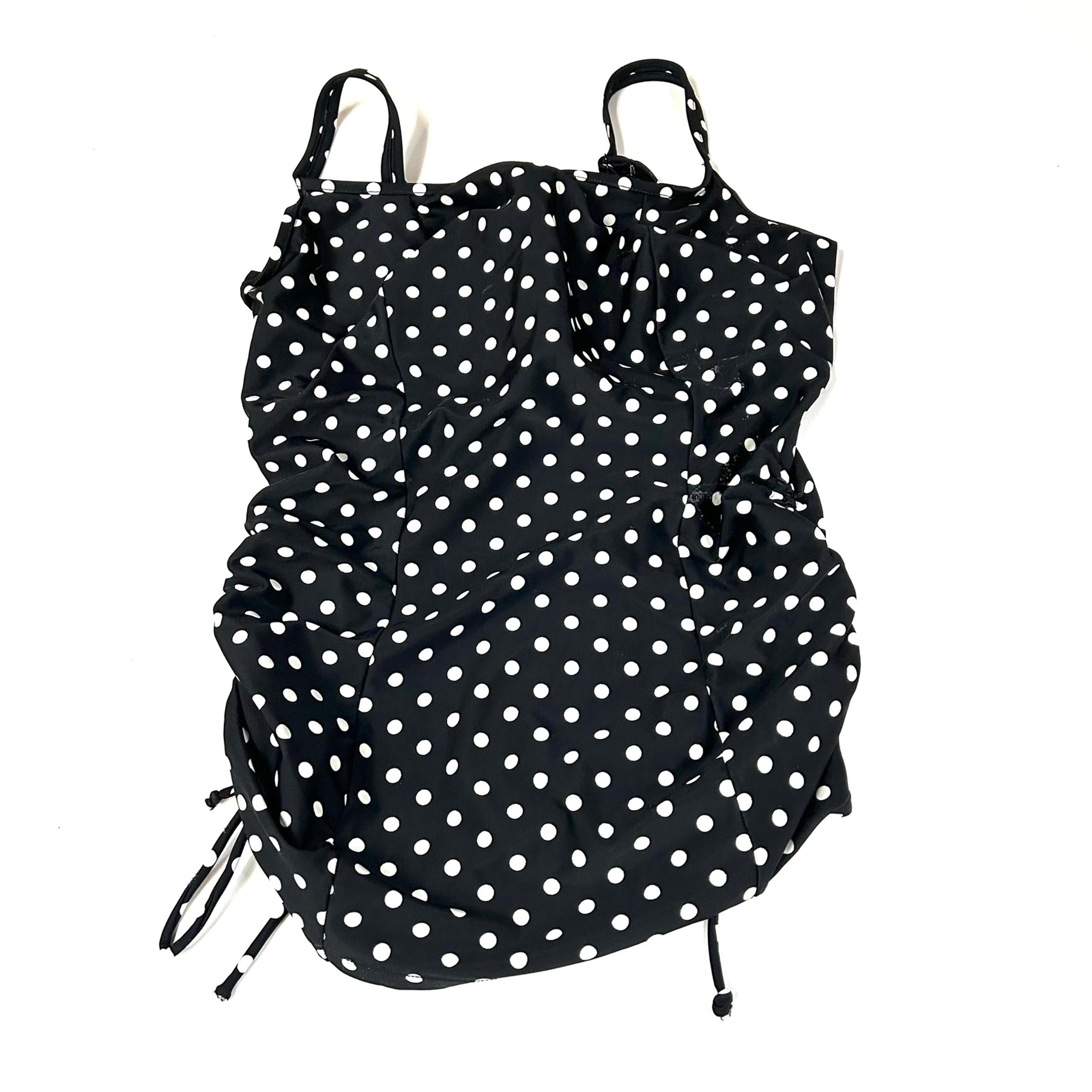 Panache Swim 32GG Anya Spot Tankini Top Black White Polkadots SW1011 #1765