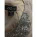 size L Feather-Beaded Taupe Chiffon Midnight Velvet Jacket Dress Church Suit