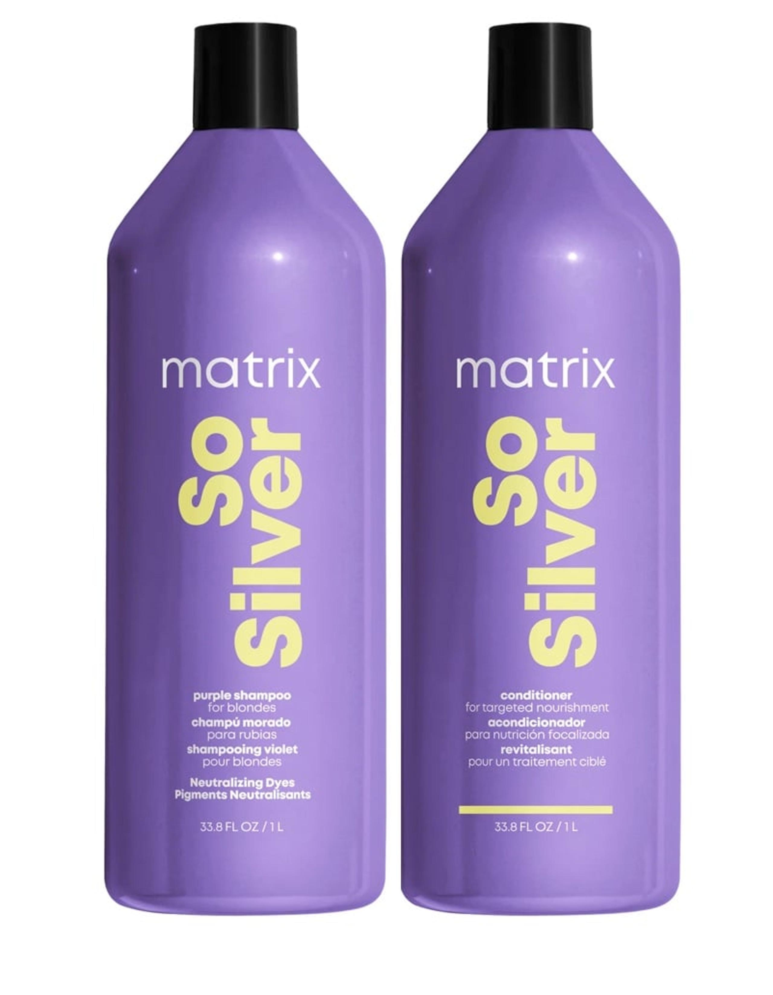 NEW! Total Results - SO SILVER Shampoo & Conditioner Liter Set - MATRIX