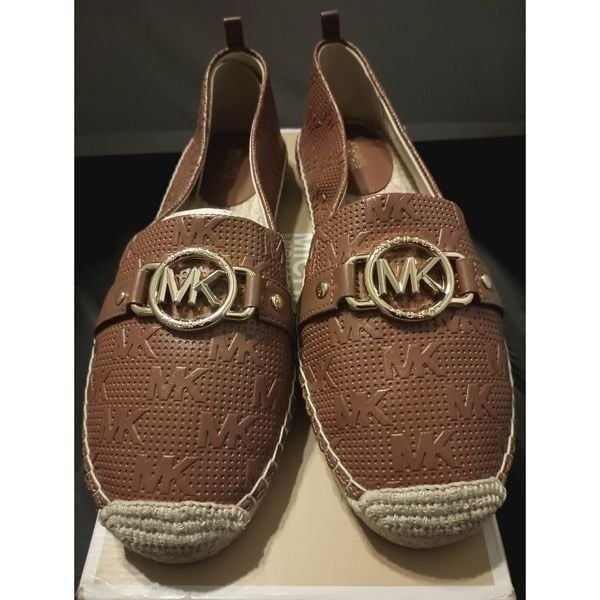MICHAEL KORS Women's RORY Slip-On Espadrill, LUGGAGE SIZE 10M