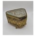 Vintage 1950's Trapezoid Shape Gold Filigree Jewelry Casket Jewelry Box